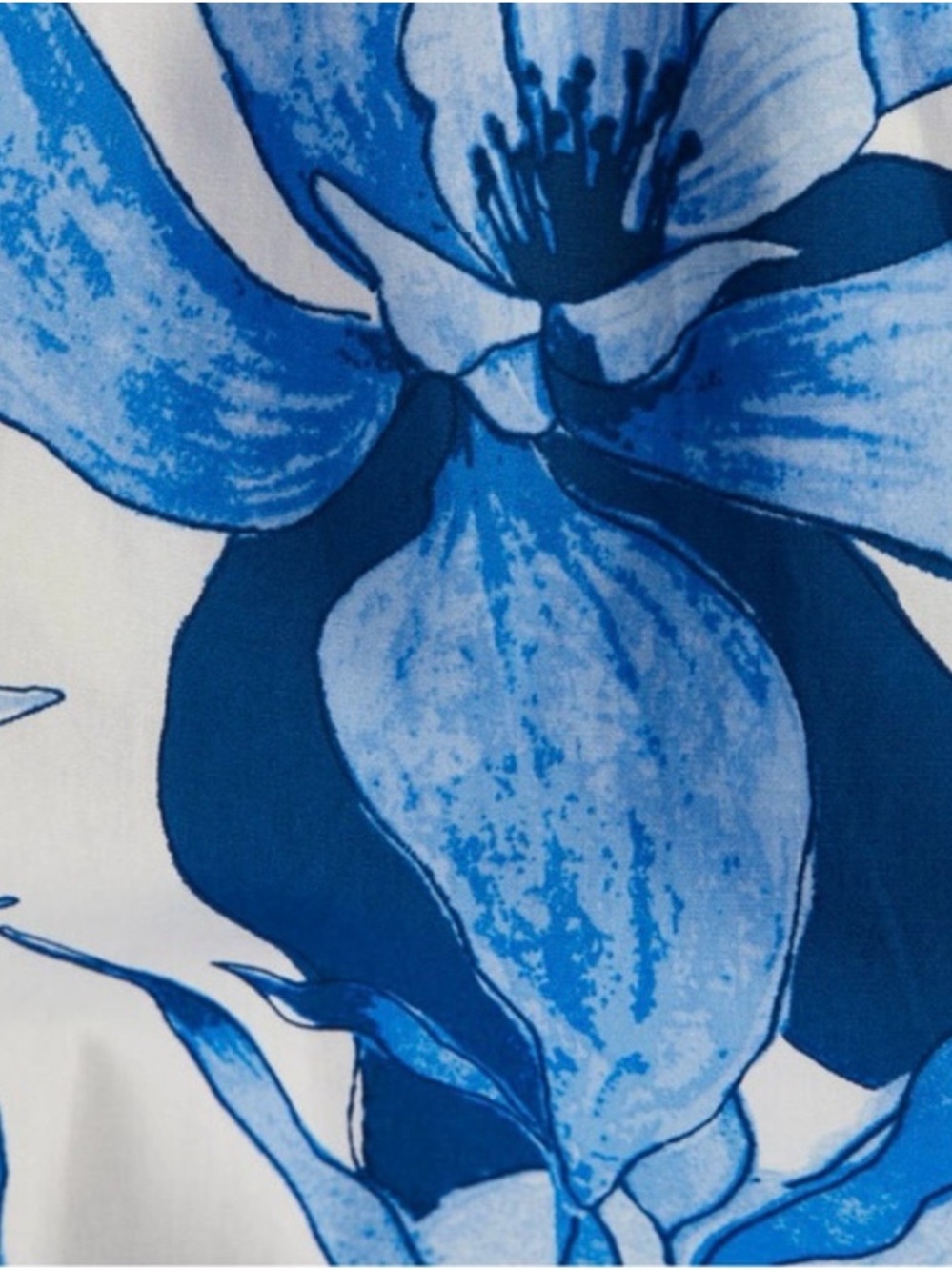 NWT H&M Blue Floral Midi Dress size XL - Picture 2 of 5
